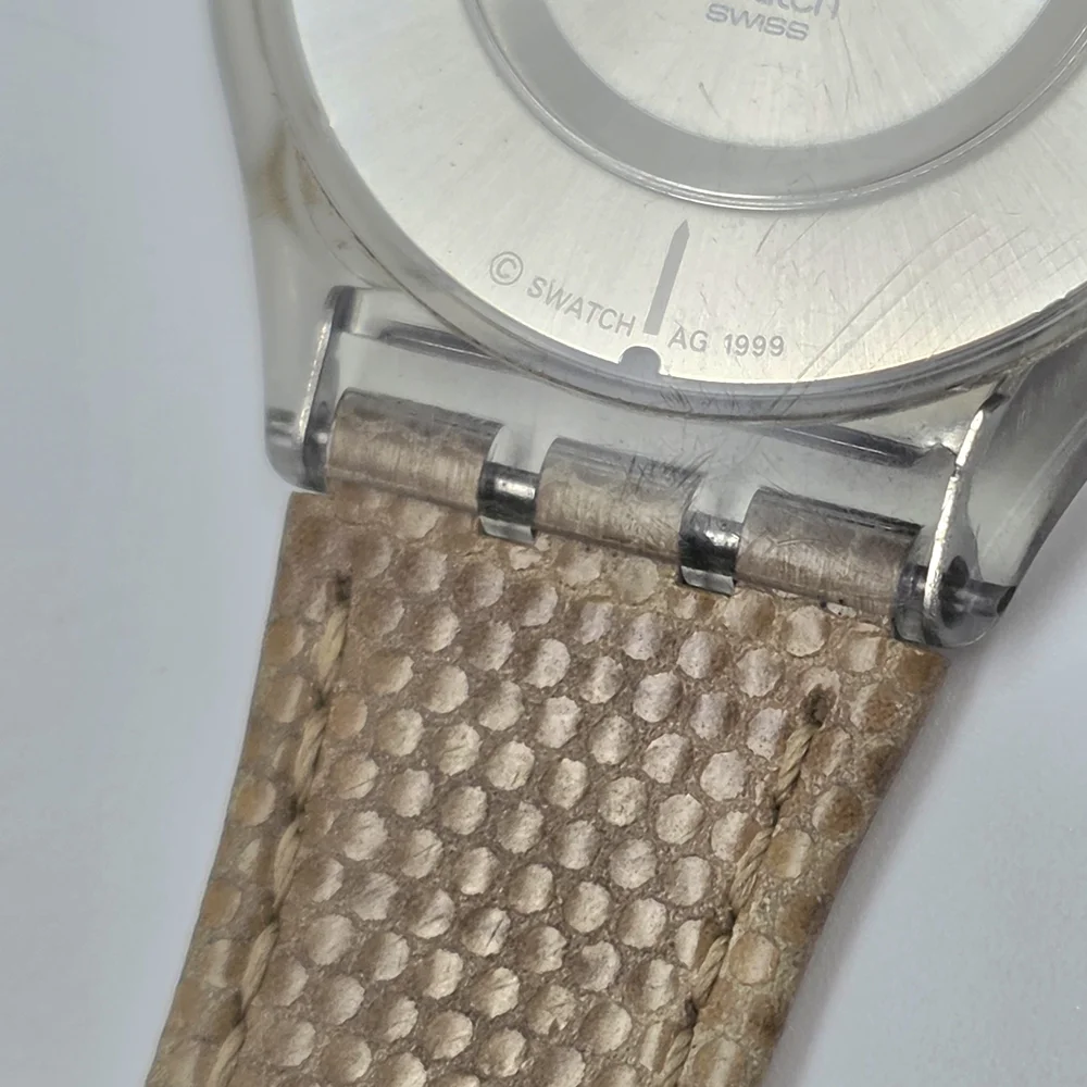 Working Snaky Vintage Swatch AG1999 Wristwatch Original Leather Strap + Bulova